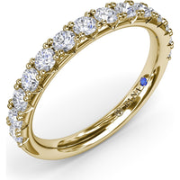 Diamond Wedding Band with Shared-Prong Set Round Diamonds by Fana - 0.69 Carat Total Diamond Weight