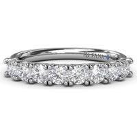 Diamond Wedding Band with Shared-Prong Set Round Diamonds by Fana - 0.72 Carat Total Diamond Weight