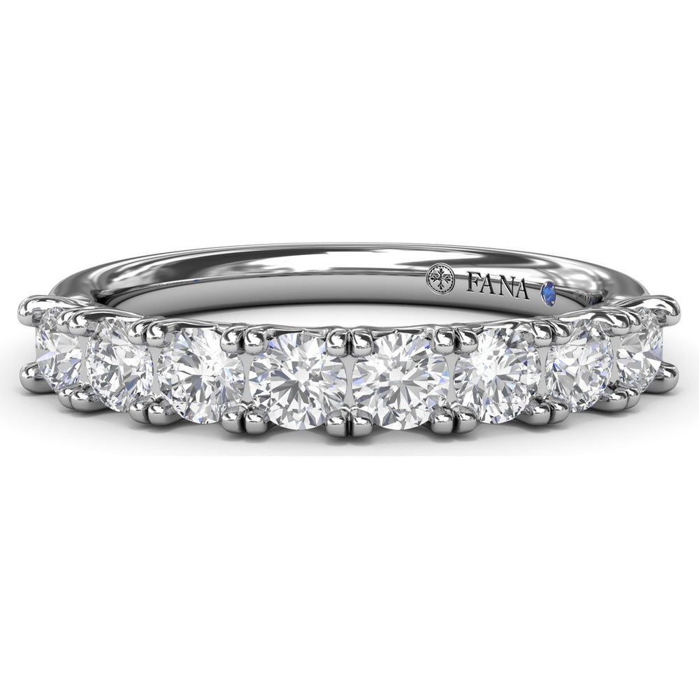 Diamond Wedding Band with Shared-Prong Set Round Diamonds by Fana - 0.72 Carat Total Diamond Weight