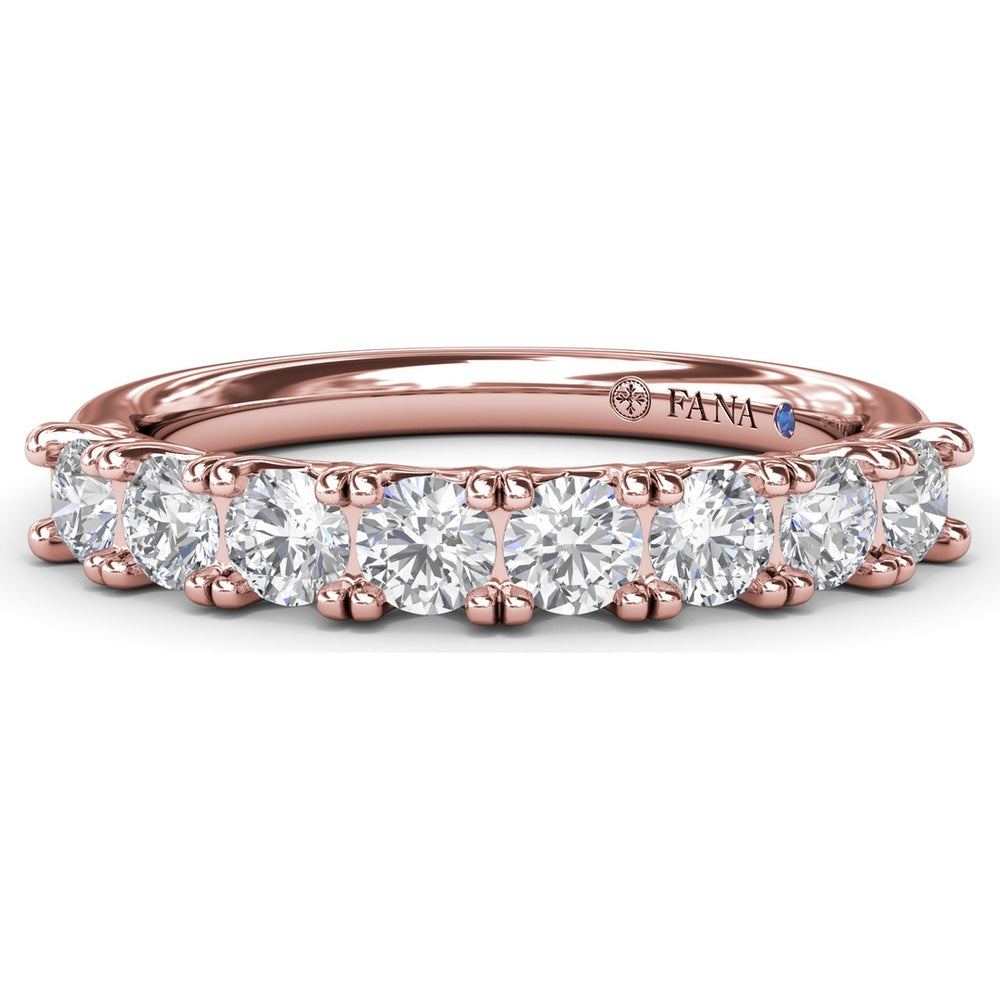 Diamond Wedding Band with Shared-Prong Set Round Diamonds by Fana - 0.72 Carat Total Diamond Weight