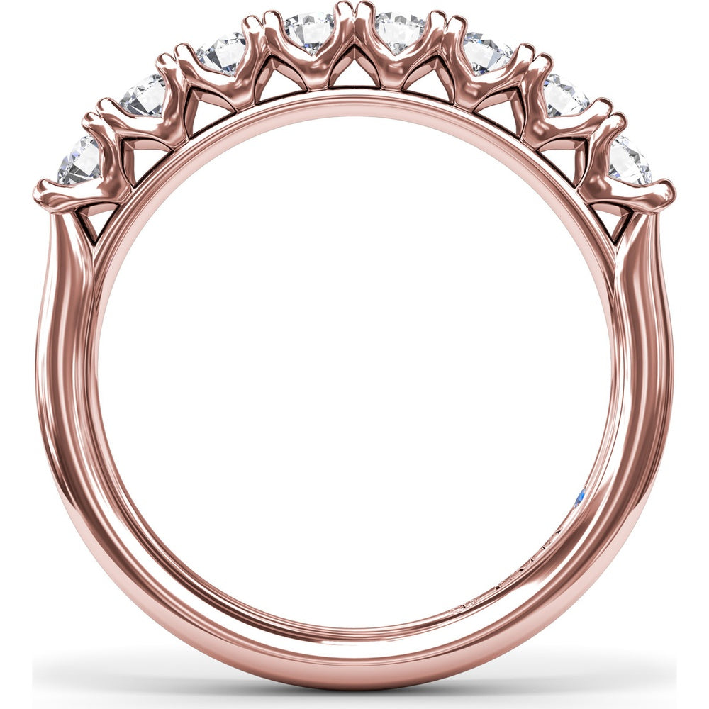 Diamond Wedding Band with Shared-Prong Set Round Diamonds by Fana - 0.72 Carat Total Diamond Weight