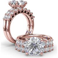 Diamond Wedding Band with Shared-Prong Set Round Diamonds by Fana - 0.72 Carat Total Diamond Weight