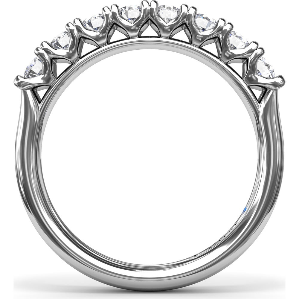 Diamond Wedding Band with Shared-Prong Set Round Diamonds by Fana - 0.72 Carat Total Diamond Weight