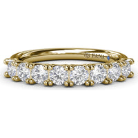 Diamond Wedding Band with Shared-Prong Set Round Diamonds by Fana - 0.72 Carat Total Diamond Weight