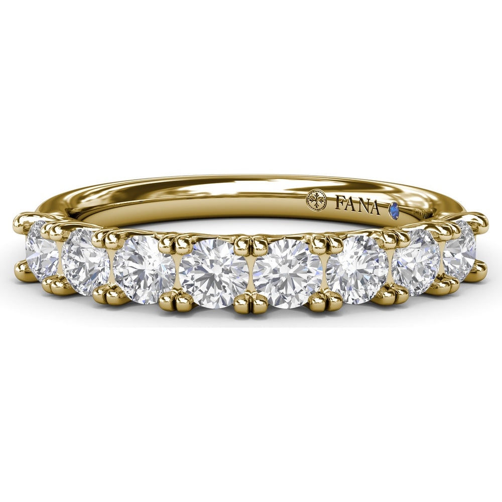 Diamond Wedding Band with Shared-Prong Set Round Diamonds by Fana - 0.72 Carat Total Diamond Weight