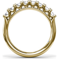 Diamond Wedding Band with Shared-Prong Set Round Diamonds by Fana - 0.72 Carat Total Diamond Weight