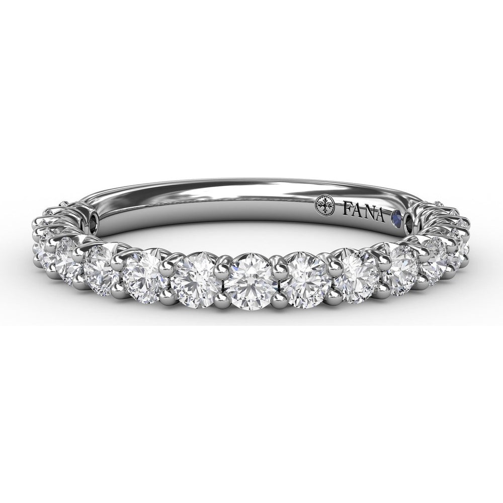 Diamond Wedding Band with Shared-Prong Set Round Diamonds by Fana - 0.77 Carat Total Diamond Weight