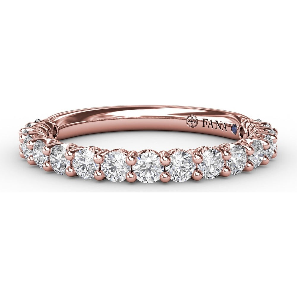 Diamond Wedding Band with Shared-Prong Set Round Diamonds by Fana - 0.77 Carat Total Diamond Weight