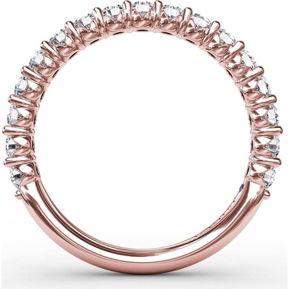 Diamond Wedding Band with Shared-Prong Set Round Diamonds by Fana - 0.77 Carat Total Diamond Weight