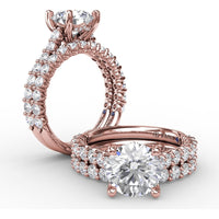Diamond Wedding Band with Shared-Prong Set Round Diamonds by Fana - 0.77 Carat Total Diamond Weight