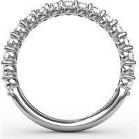 Diamond Wedding Band with Shared-Prong Set Round Diamonds by Fana - 0.77 Carat Total Diamond Weight