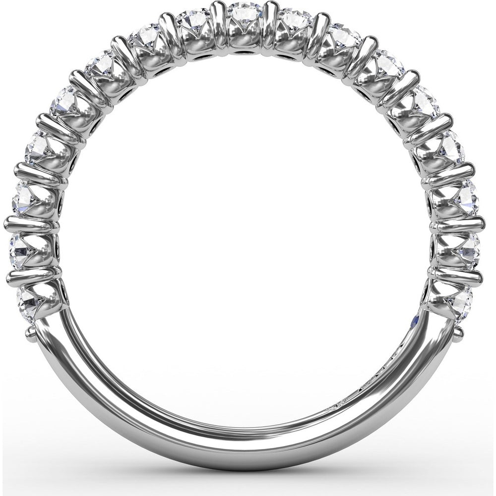 Diamond Wedding Band with Shared-Prong Set Round Diamonds by Fana - 0.77 Carat Total Diamond Weight