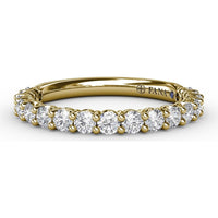 Diamond Wedding Band with Shared-Prong Set Round Diamonds by Fana - 0.77 Carat Total Diamond Weight