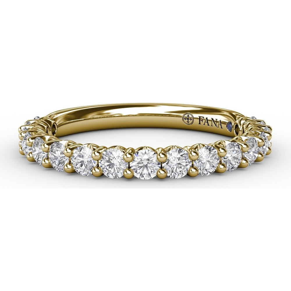 Diamond Wedding Band with Shared-Prong Set Round Diamonds by Fana - 0.77 Carat Total Diamond Weight