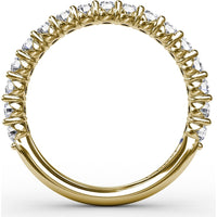 Diamond Wedding Band with Shared-Prong Set Round Diamonds by Fana - 0.77 Carat Total Diamond Weight