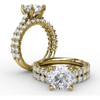 Diamond Wedding Band with Shared-Prong Set Round Diamonds by Fana - 0.77 Carat Total Diamond Weight