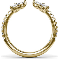 Diamond Wrap Ring with Shared-Prong Cluster and Pavé Band by Fana - 0.82 Carat Total Diamond Weight