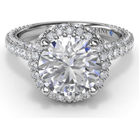 Diamonds Galore Halo Engagement Ring Setting with Pavé Diamond Band by Fana - 1.48 Carat Total Diamond Weight