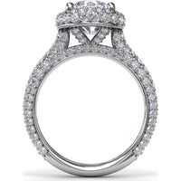 Diamonds Galore Halo Engagement Ring Setting with Pavé Diamond Band by Fana - 1.48 Carat Total Diamond Weight