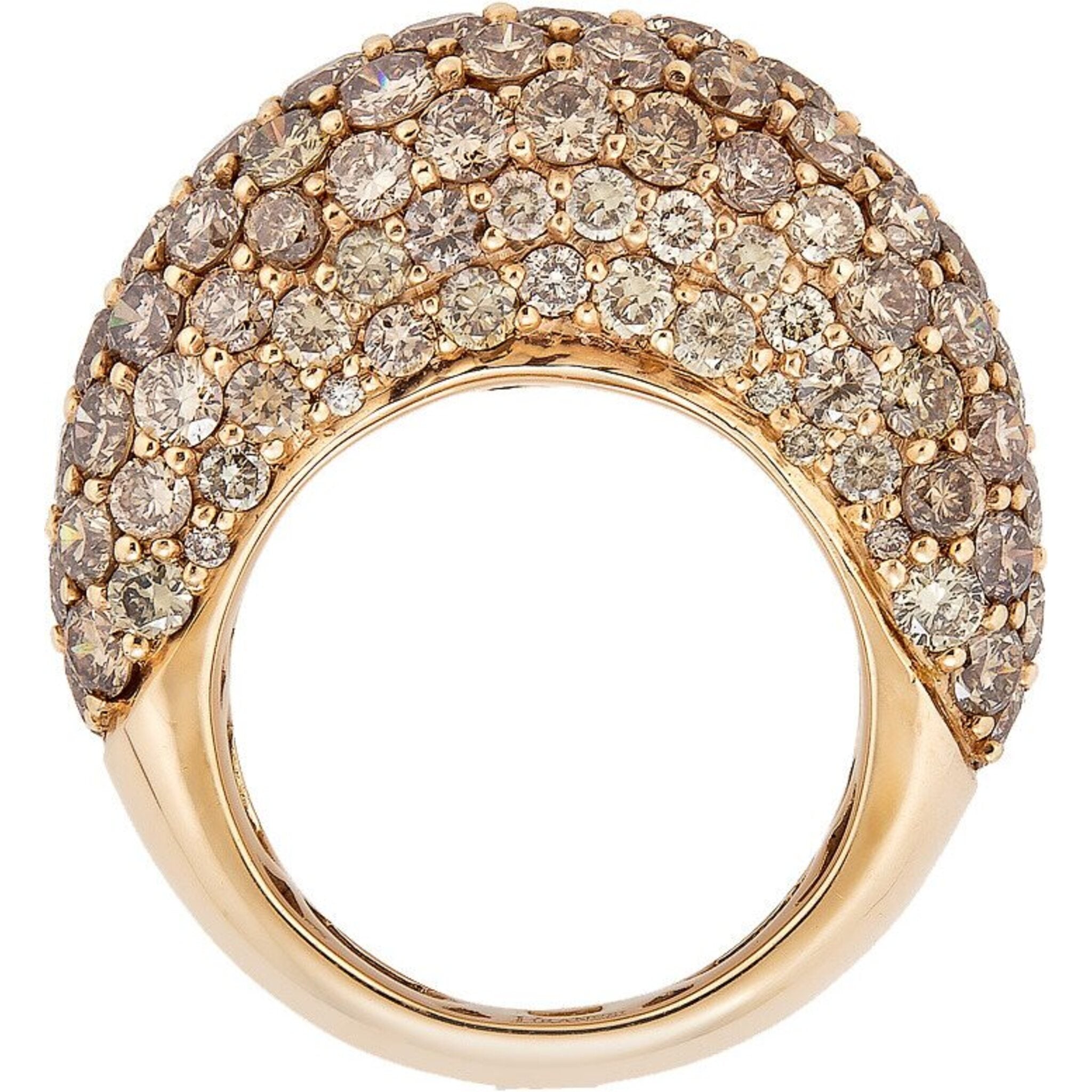 Piranesi - Dome Ring in Champagne Diamond - 18K Rose Gold