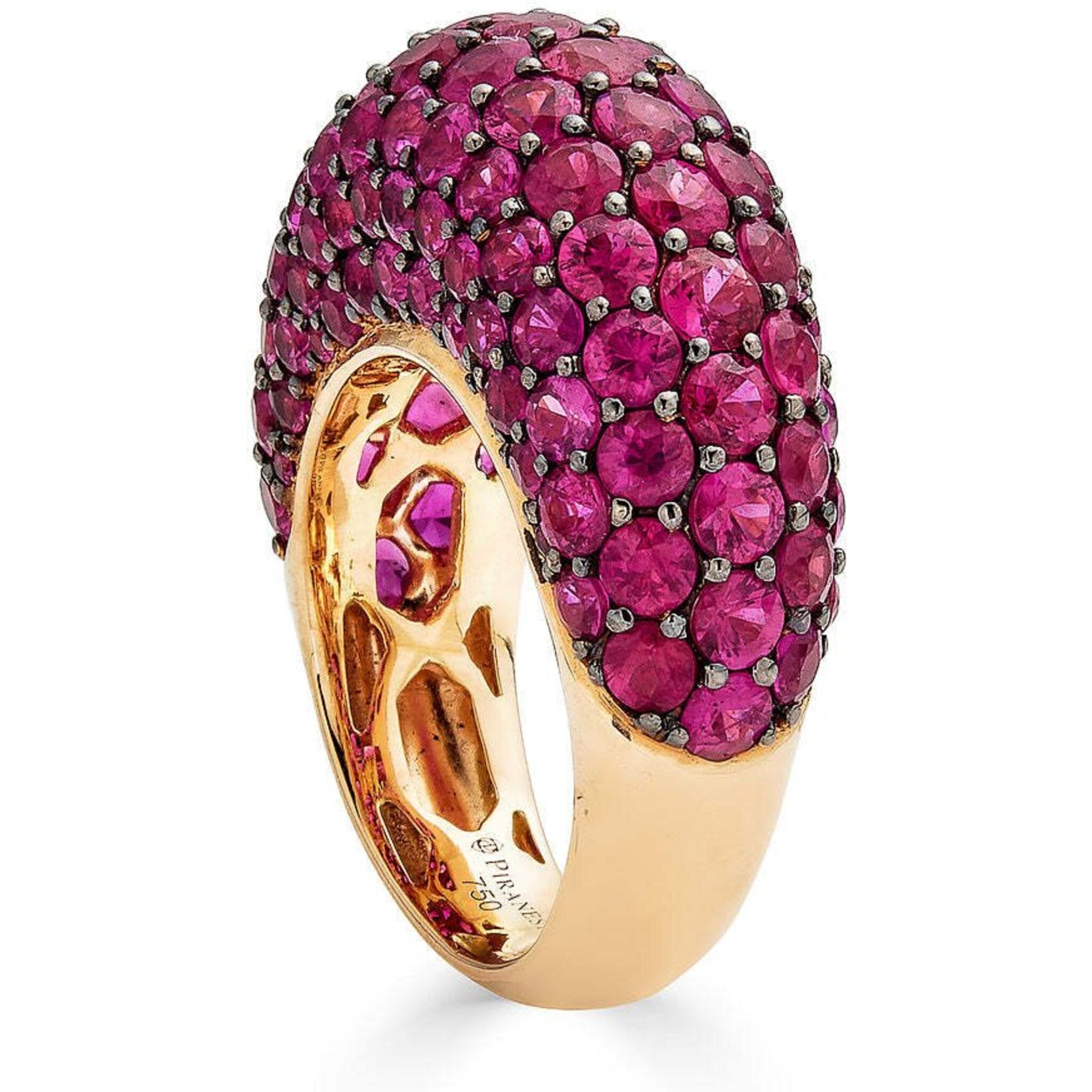 Piranesi - Dome Ring in Deep Pink Sapphire - 18K Rose Gold