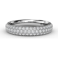Domed Pavé Diamond Band with Three Rows of Round Diamonds by Fana - 0.61 Carat Total Diamond Weight