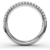 Domed Pavé Diamond Band with Three Rows of Round Diamonds by Fana - 0.61 Carat Total Diamond Weight