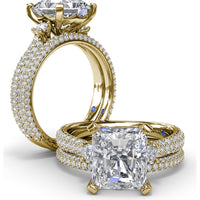 Domed Pavé Diamond Wedding Band by Fana - 0.57 Carat Total Diamond Weight