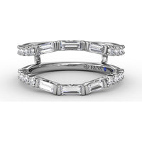Double Band Insert Ring with Baguette and Round Diamonds by Fana - 0.72 Carat Total Diamond Weight