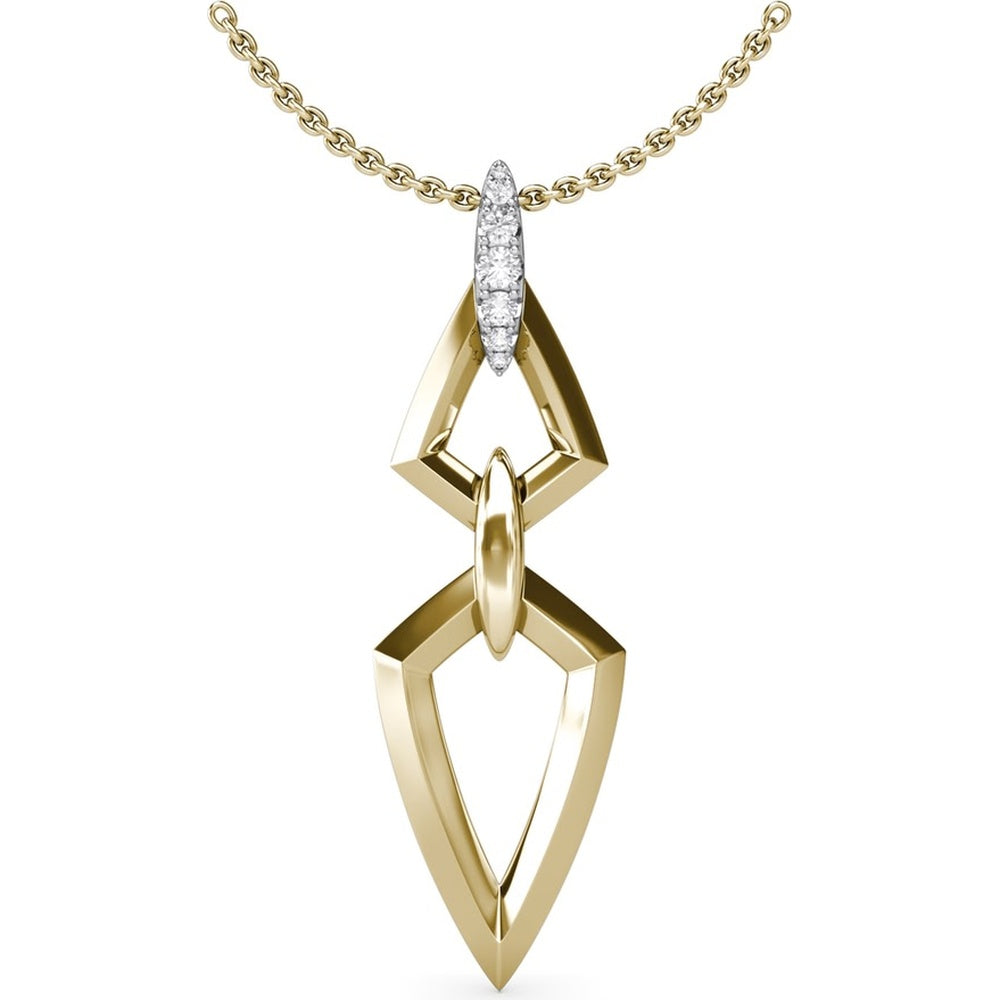Double Kite Pendant with Pavé Diamond Accent Link by Fana - 0.16 Carat Total Diamond Weight