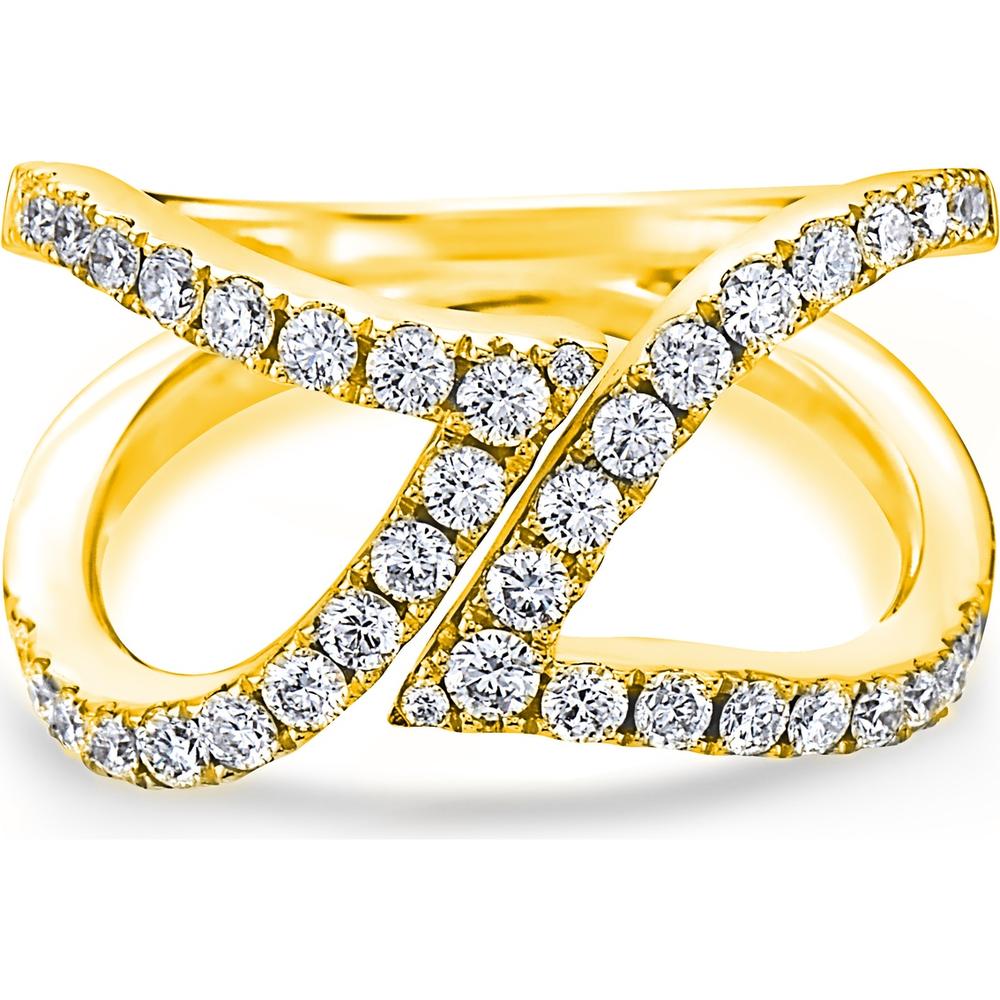 Double Leaf Diamond Ring in 18K Yellow Gold by Charles Krypell