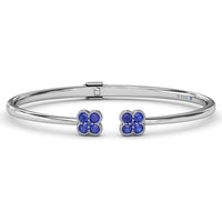 Double Magnolia Bangle with Prong Set Round Sapphires by Fana - 1.08 Carat Total Sapphire Weight