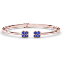Double Magnolia Bangle with Prong Set Round Sapphires by Fana - 1.08 Carat Total Sapphire Weight