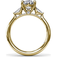 Double Pear Engagement Ring Setting with Tapered Baguette Diamonds and Hidden Diamond Accent by Fana - 0.32 Carat Total Diamond Weight
