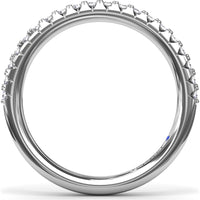 Double Prong Set Round Diamond Wedding Band by Fana - 0.31 Carat Total Diamond Weight