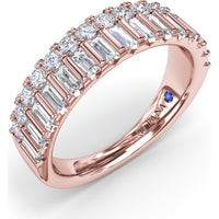 Double Row Band with Round and Baguette Diamonds by Fana - 1.17 Carat Total Diamond Weight