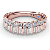 Double Row Band with Round and Baguette Diamonds by Fana - 1.17 Carat Total Diamond Weight