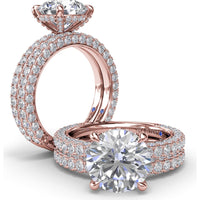 Double Row Diamond Wedding Band with Pavé Edges by Fana - 1.33 Carat Total Diamond Weight