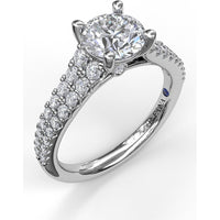 Double Row Graduated Pavé Diamond Engagement Ring Setting by Fana - 0.57 Carat Total Diamond Weight