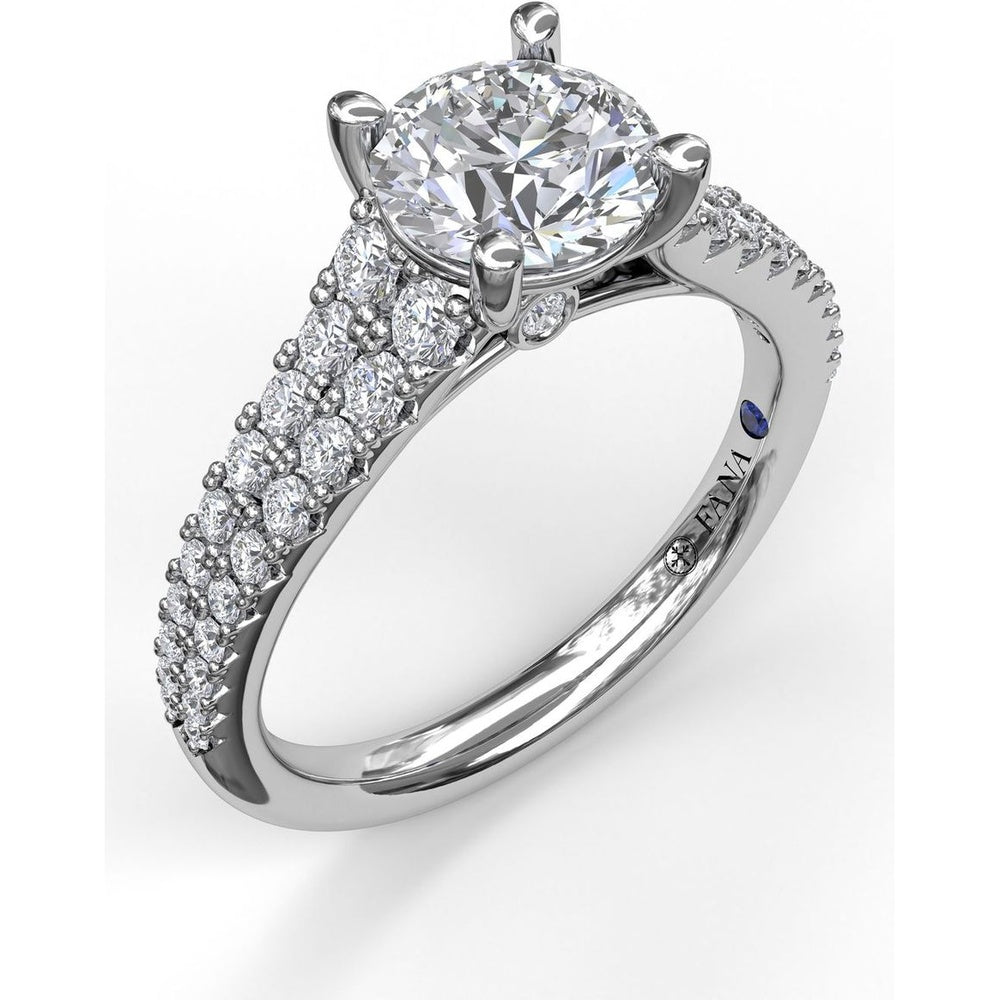 Double Row Graduated Pavé Diamond Engagement Ring Setting by Fana - 0.57 Carat Total Diamond Weight