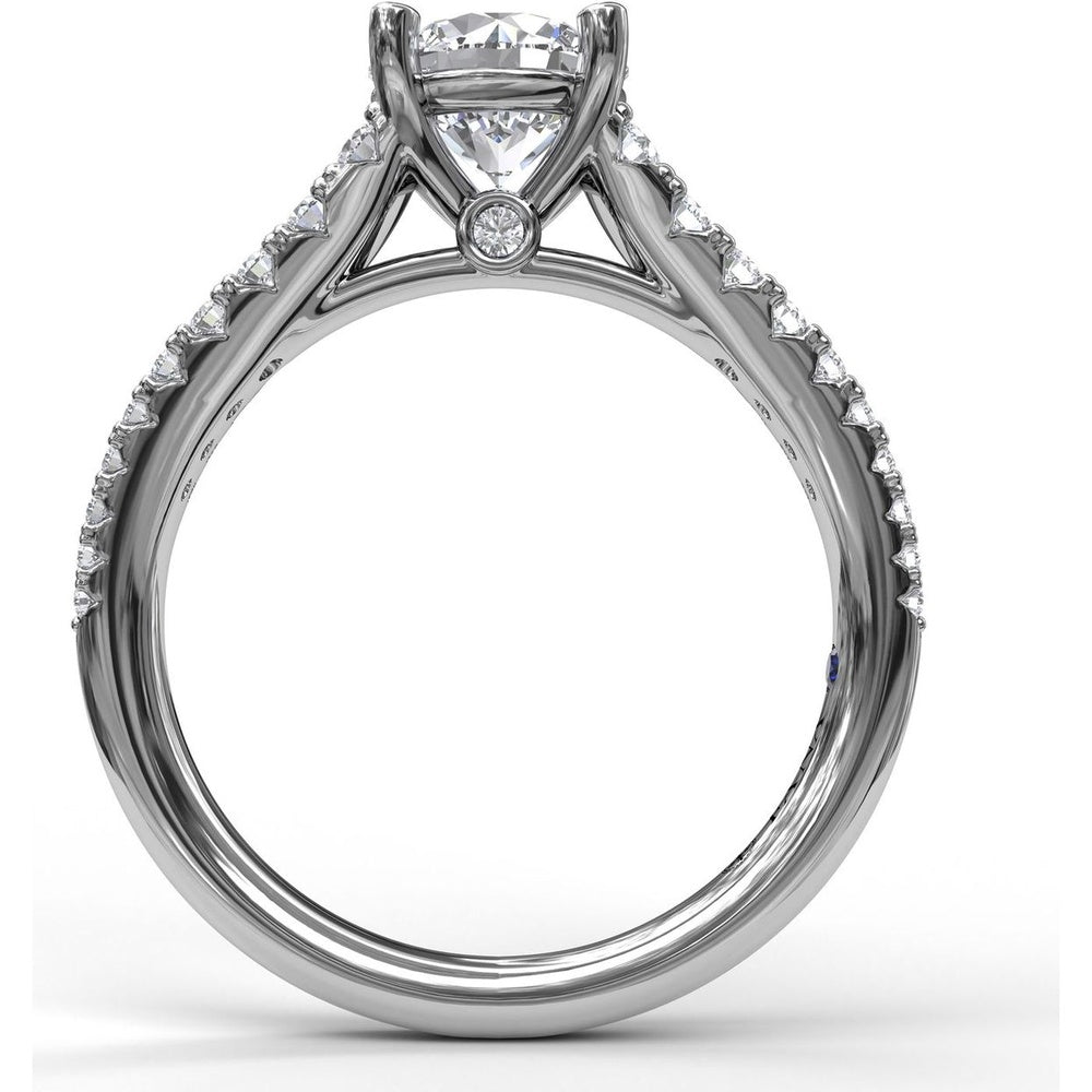 Double Row Graduated Pavé Diamond Engagement Ring Setting by Fana - 0.57 Carat Total Diamond Weight