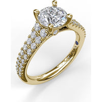Double Row Graduated Pavé Diamond Engagement Ring Setting by Fana - 0.57 Carat Total Diamond Weight