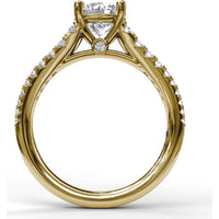 Double Row Graduated Pavé Diamond Engagement Ring Setting by Fana - 0.57 Carat Total Diamond Weight