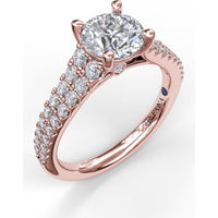 Double Row Graduated Pavé Diamond Engagement Ring Setting by Fana - 0.57 Carat Total Diamond Weight