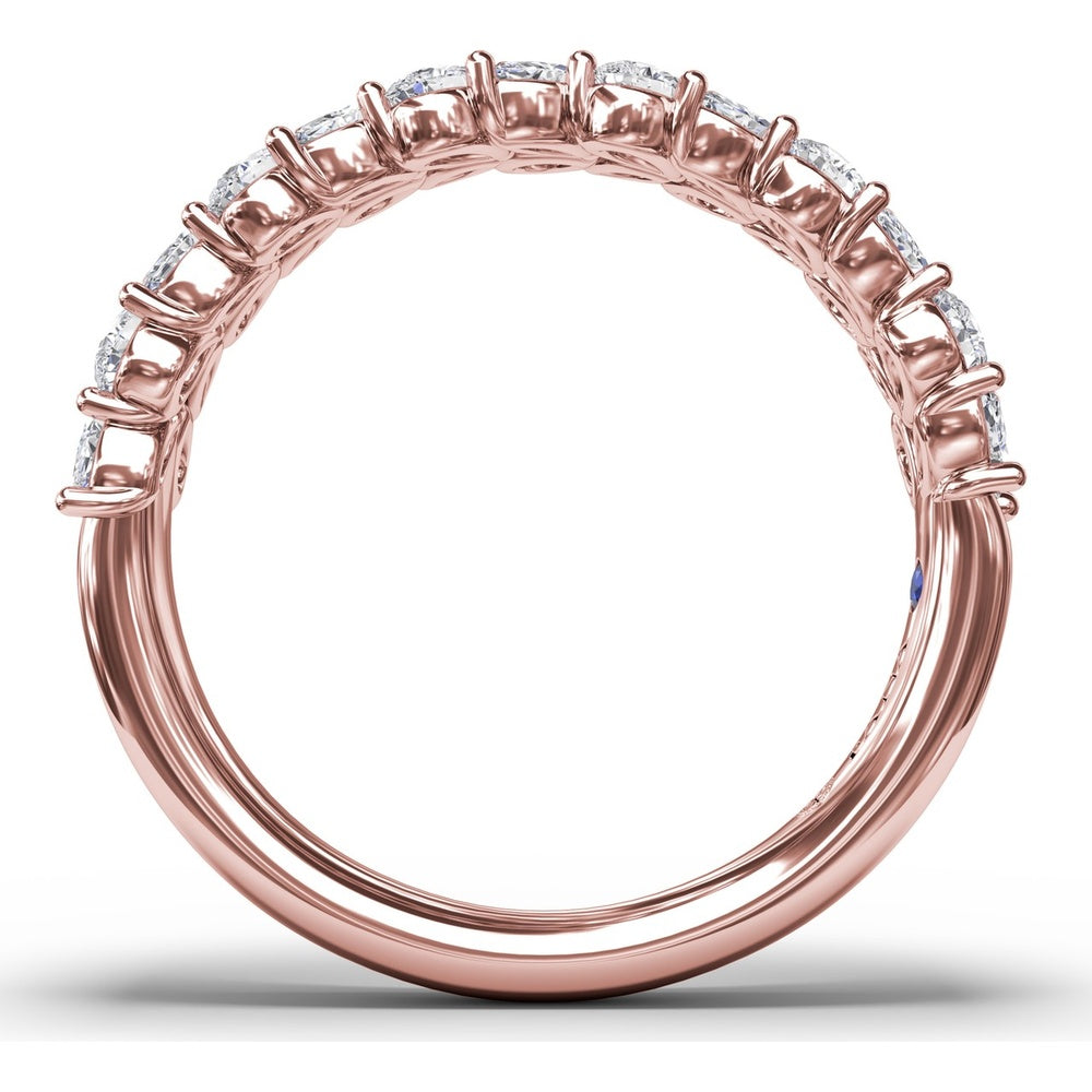 Double Row Marquise and Round Diamond Cluster Band by Fana - 0.99 Carat Total Diamond Weight