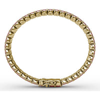 Double Row Oval Ruby Bracelet with Pavé Diamond Borders by Fana - 21.83 Carat Total Gemstone Weight