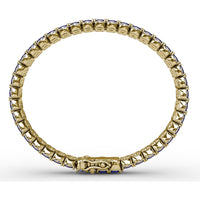 Double Row Oval Sapphire Bracelet with Diamond Halo Accents by Fana - 19.43 Carat Total Gemstone Weight