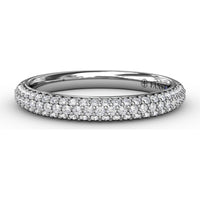 Double Row Pavé Diamond Wedding Band with Round Diamonds by Fana - 0.40 Carat Total Diamond Weight