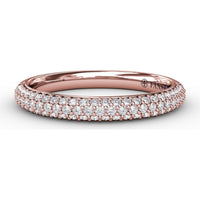Double Row Pavé Diamond Wedding Band with Round Diamonds by Fana - 0.40 Carat Total Diamond Weight