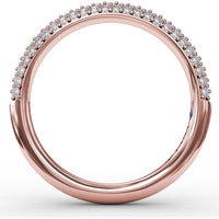 Double Row Pavé Diamond Wedding Band with Round Diamonds by Fana - 0.40 Carat Total Diamond Weight